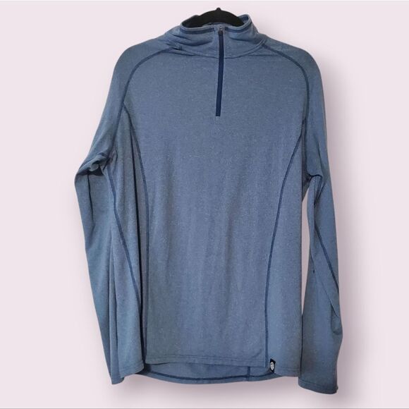 REI Co-Op Shirt Mens Large Blue Long Sleeve Crew Neck Outdoors Hiking 1/4 Zip - Picture 1 of 4